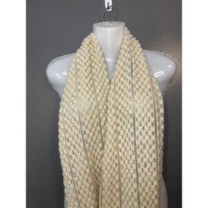 Francescas Collections Scarf Womens One Size Beige Popcorn Knit Textured Acrylic